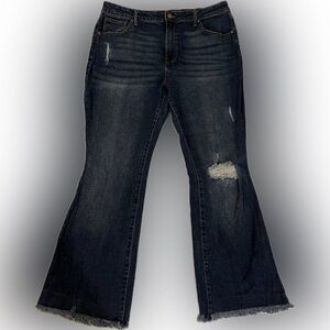 No Boundaries Dark Denim Flare Jeans A